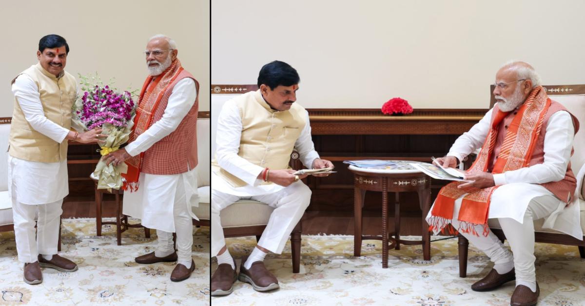 पीएम मोदी से मुख्यमंत्री डॉ. मोहन ने की भेंट: किसान कल्याण वर्ष की गतिविधियों से कराया अवगत, प्रधानमंत्री ने दिया आशीर्वाद