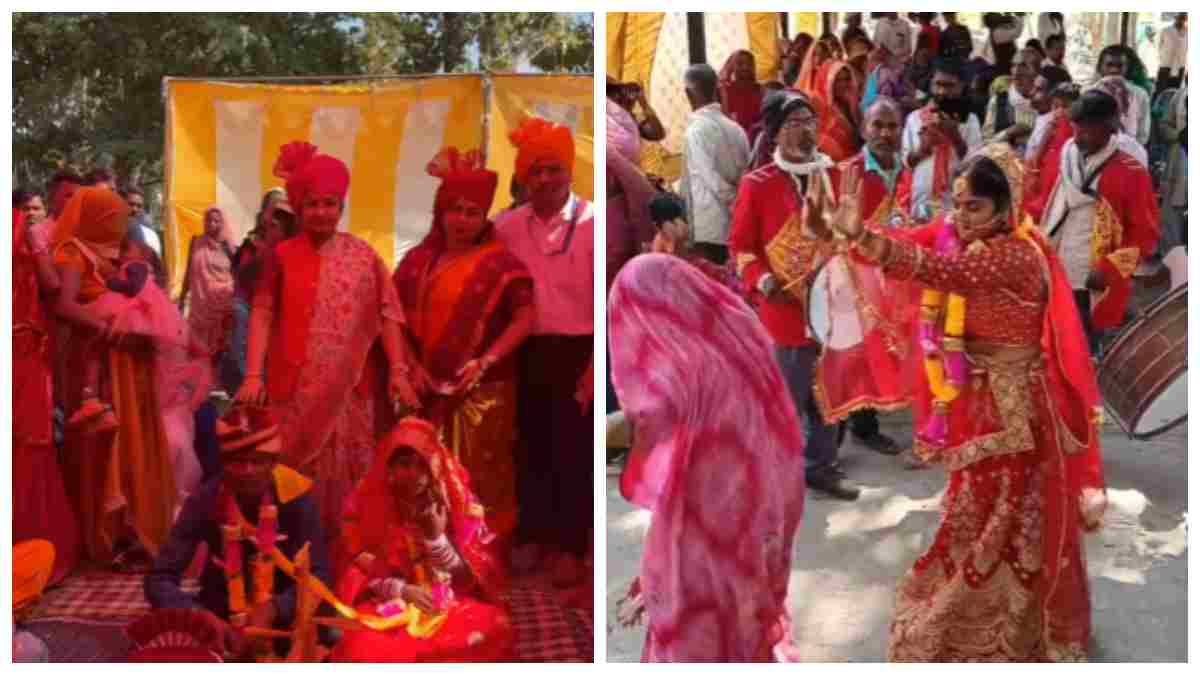 मुख्यमंत्री कन्या विवाह में दुल्हन ने खुशी में किया डांस, सतना के चंडी माता मंदिर में हुआ 200 जोड़ों का सामूहिक विवाह