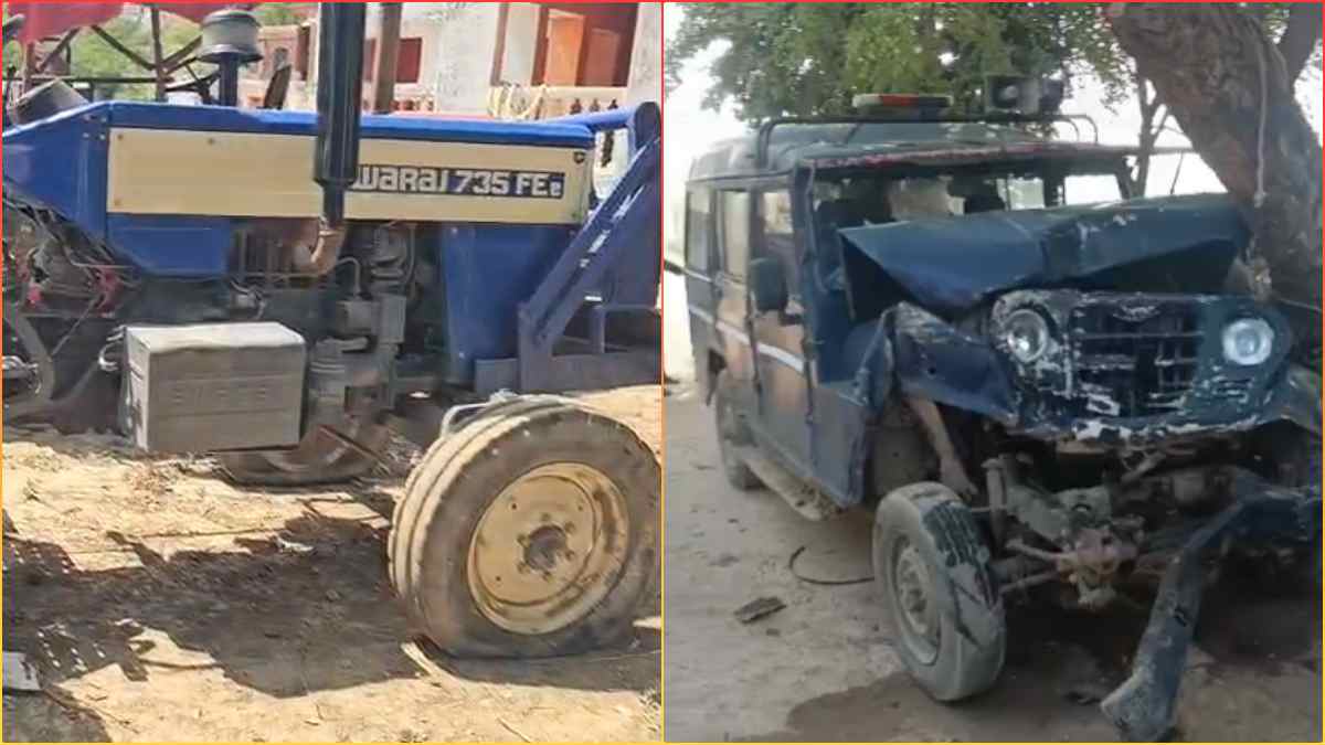 मुरैना में रेत माफियाओं का आतंक: गश्त पर निकली पुलिस के वाहन को मारी टक्कर, प्रधान आरक्षक घायल 