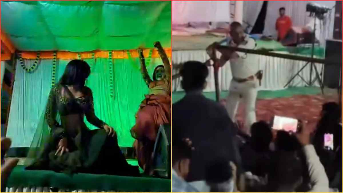 नवरात्रि मेले में अश्लील डांस: बार बालाओं के डांस देखने उमड़ी भीड़, पुलिस ने दौड़ा-दौड़ा कर पीटा