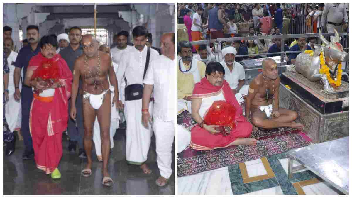 बाबा महाकाल की शरण पहुंचे संत श्री दादा गुरु: मंत्री कैलाश विजयवर्गीय के साथ प्रातः दद्योदक आरती में शामिल होकर लिया भगवान का आशीर्वाद, नंदी हॉल में लगाया ध्यान