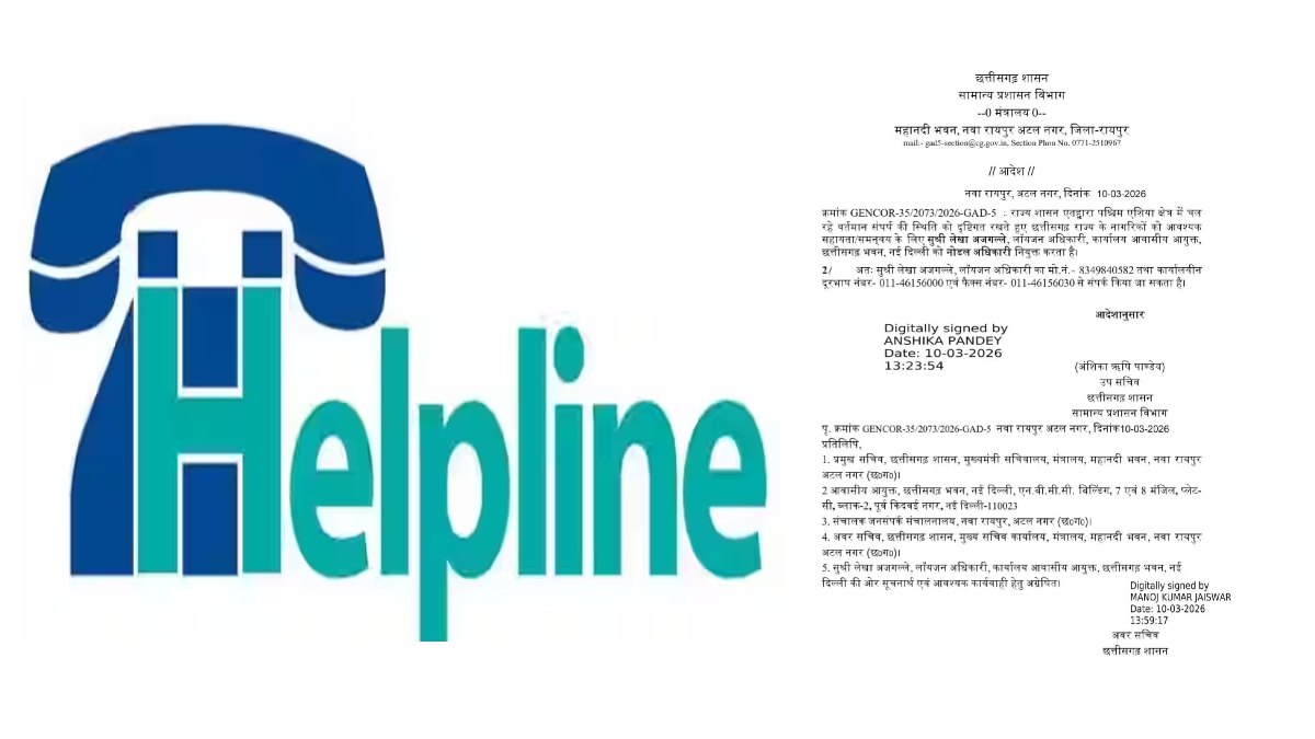 US-Israel-Iran War : छत्तीसगढ़ सरकार अलर्ट, नागरिकों की मदद के लिए नोडल अधिकारी किया नियुक्त, हेल्पलाइन नंबर भी जारी…