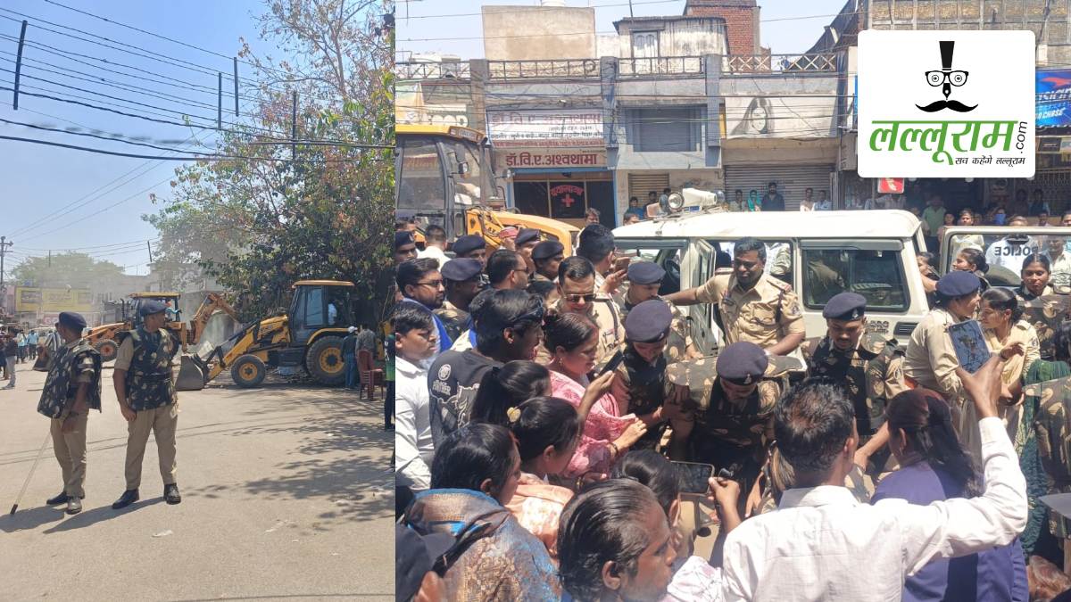 राजधानी में सड़क चौड़ीकरण का विरोध: अतिक्रमण हटाने पहुंची टीम के सामने धरने पर बैठे प्रदर्शनकारी, मौके पर भारी पुलिस बल तैनात