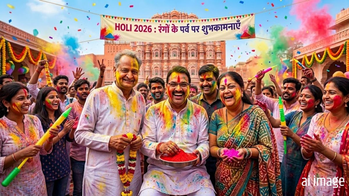 Holi 2026 : रंगों के पर्व पर मुख्यमंत्री भजनलाल, अशोक गहलोत और वसुंधरा राजे ने दी शुभकामनाएं, प्रेम और सौहार्द का दिया संदेश
