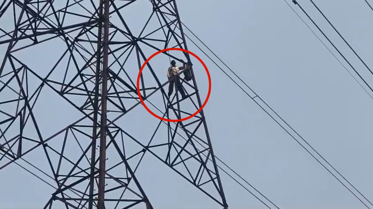 Video : जमीन पर कब्जे से परेशान किसान हाइटेंशन टावर पर चढ़ा, फैक्ट्री प्रबंधन पर अवैध कब्जे का लगाया आरोप
