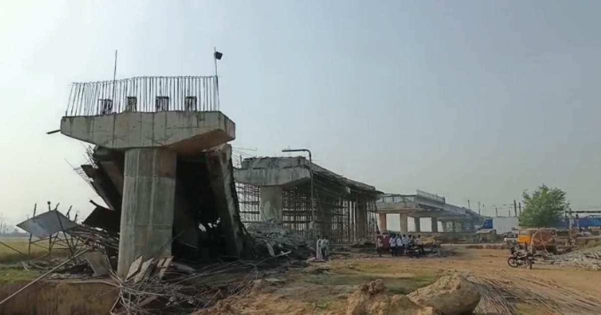 भाजपा’राज’ में ‘विकास’ की दुर्दशा! बनने से पहले ही ढ़ह गया रेलवे ओवरब्रिज, चपेट में आने से कई मजदूर घायल, किसको कितना कमीशन मिला?