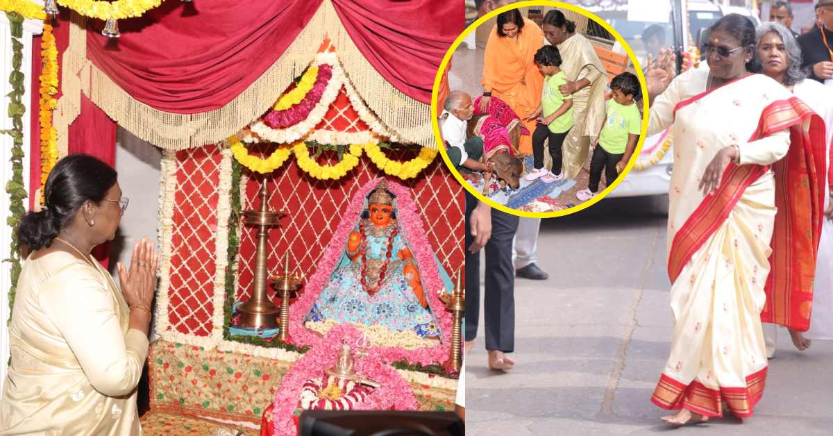 राष्ट्रपति ने लगाई गिरिराज गोवर्धन पर्वत की परिक्रमा, गोवर्धन दान घाटी मंदिर में की पूजा-अर्चना