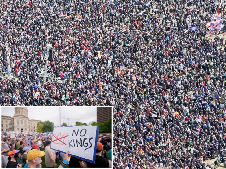 अमेरिका में ट्रम्प के खिलाफ सड़क पर उतरे 80 लाख लोगों ने किया मार्च: पूरे अमेरिका में 3,300 जगह प्रदर्शन, ईरान वॉर और महंगाई को लेकर पद से हटाने की मांग