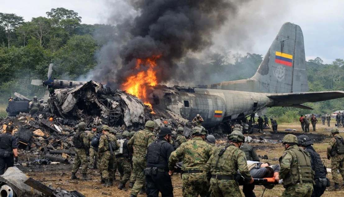 पेरू बॉर्डर के पास कोलंबिया का मिलिट्री प्लेन क्रैश, 100 से ज्यादा जवान थे सवार