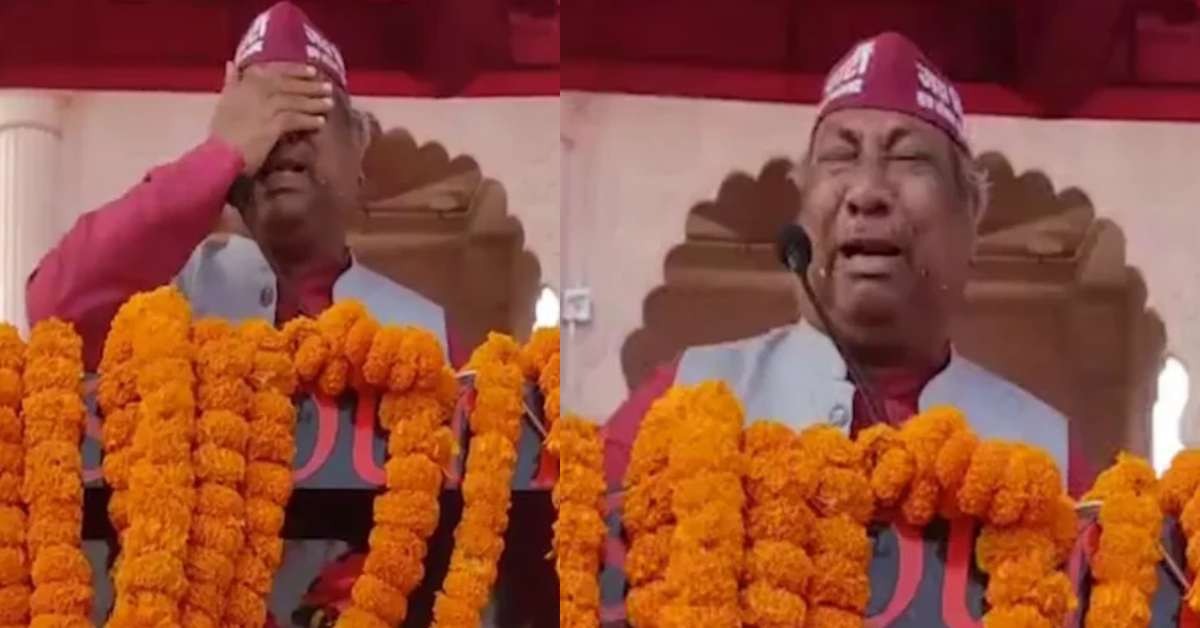 मंच पर फूट-फूट कर रोए मंत्री संजय निषाद, कहा- हमारी बहन-बेटियों की इज्जत लूटी जा रही, VIDEO वायरल