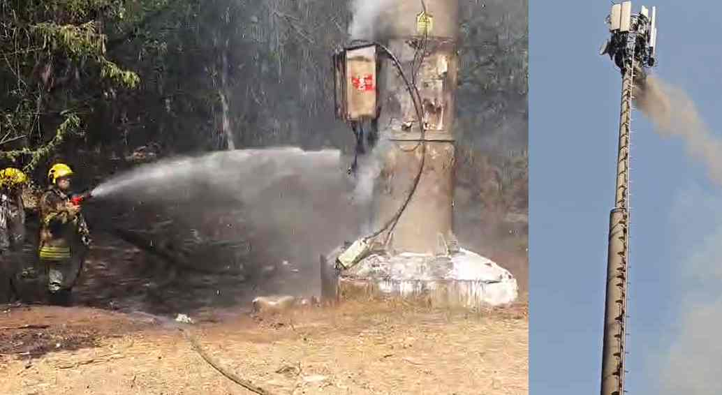 जियो टावर में लगी आग, इलाके में मची अफरा-तफरी, देखें VIDEO…