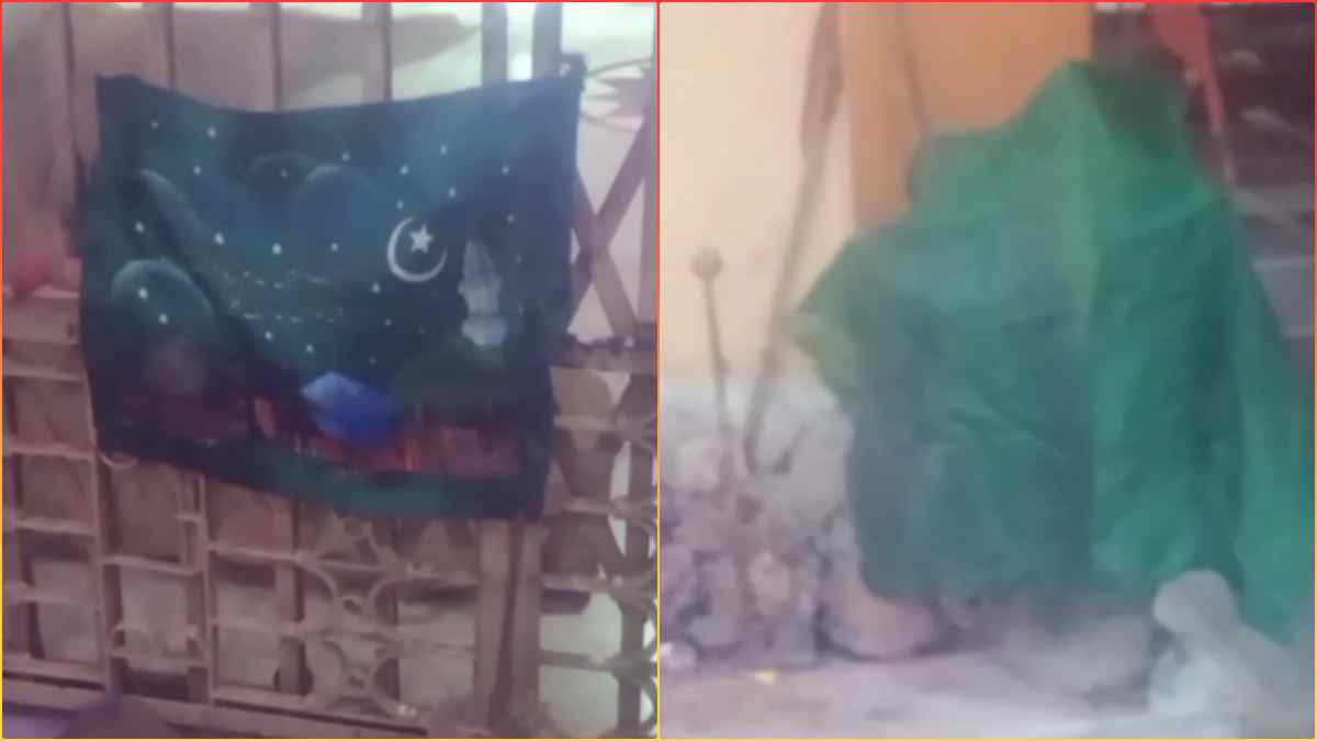 दुर्गा मंदिर में इस्लाम का झंडा: माता के त्रिशूल के पास रखा हरा कपड़ा, धार्मिक आस्था से छेड़छाड़ पर ग्रामीणों में आक्रोश