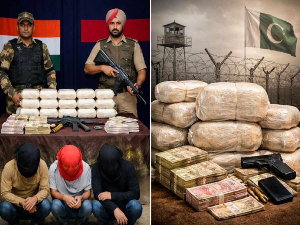 बॉर्डर ऑपरेशन में तीन नशा सप्लायर गिरफ्तार, 24.5 किलो हेरोइन और 21 लाख की ड्रग मनी बरामद