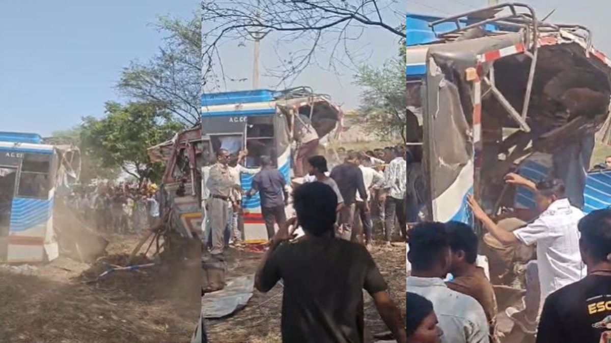 रायपुर-बिलासपुर हाईवे पर भीषण हादसा: तेज रफ्तार ट्रक ने बस को मारी टक्कर, कई यात्री फंसे