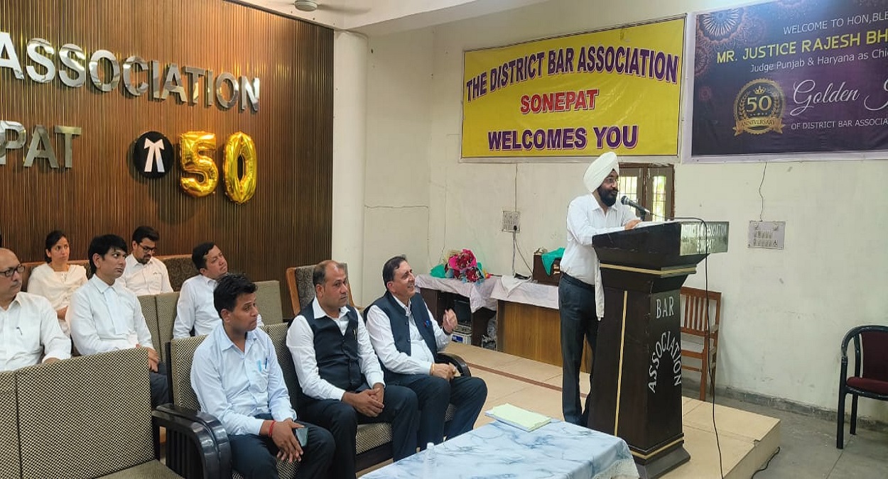 सोनीपत बार एसोसिएशन की बैठक में न्यायिक अधिकारियों का स्वागत, सुविधाओं के विस्तार पर जोर