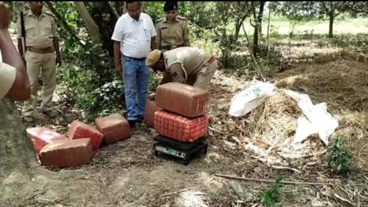 ​भूसे के ढेर में छिपा था नशीला खजाना, पुलिस ने दबोचा 102 किलो गांजा, तस्करों की तलाश जारी