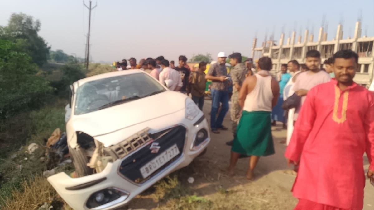 ​नालंदा में NH-20 पर रफ्तार का कहर, अनियंत्रित कार ने बुलेट को रौंदा, एक की मौत, दो गंभीर