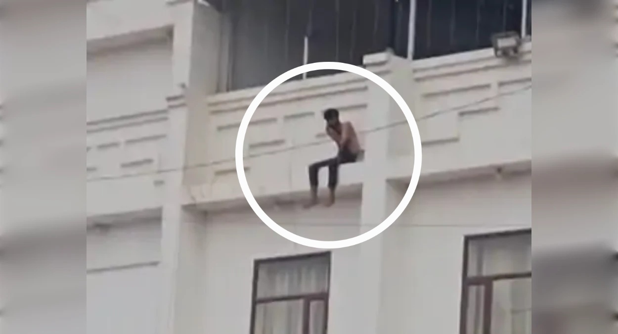 नारनौल में हाई वोल्टेज ड्रामा: होटल की तीसरी मंजिल पर चढ़ा युवक, होटल की तीसरी मंजिल कूदने की दी धमकी, नीचे खड़े लोगों की अटकी सांसें