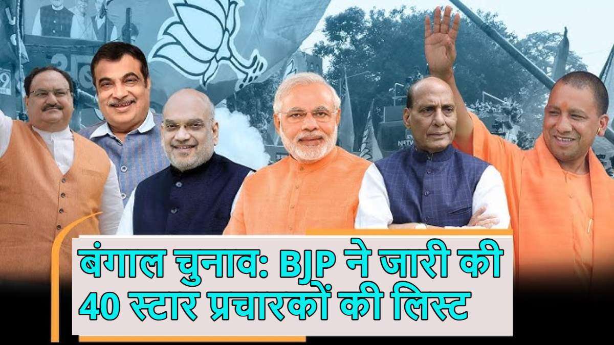 पीएम मोदी, अमित शाह, योगी और राजनाथ, जेपी नड्डा, मिथुन चक्रवर्ती, हिमंत बिस्वा सरमा, कंगना रनौत… बंगाल चुनाव के लिए BJP ने जारी की 40 स्टार प्रचारकों की लिस्ट
