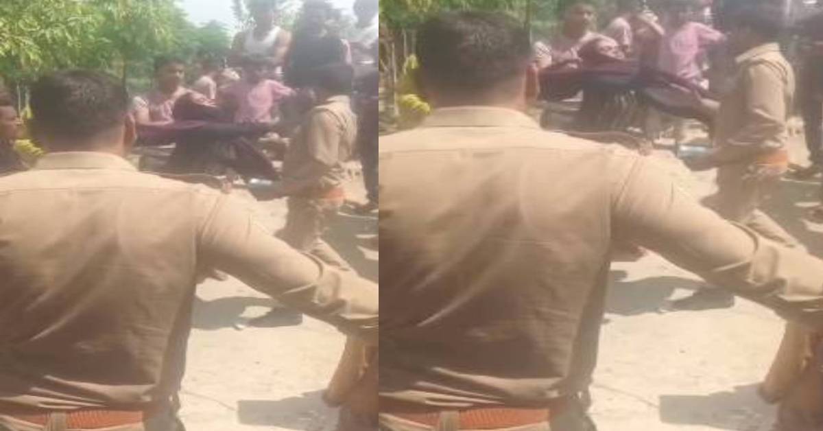 कानून गया तेल लेने! महिला ने सरेआम पुलिसकर्मी पर बरसाए थप्पड़, तमाशबीन बने रहे सहयोगी, VIDEO वायरल