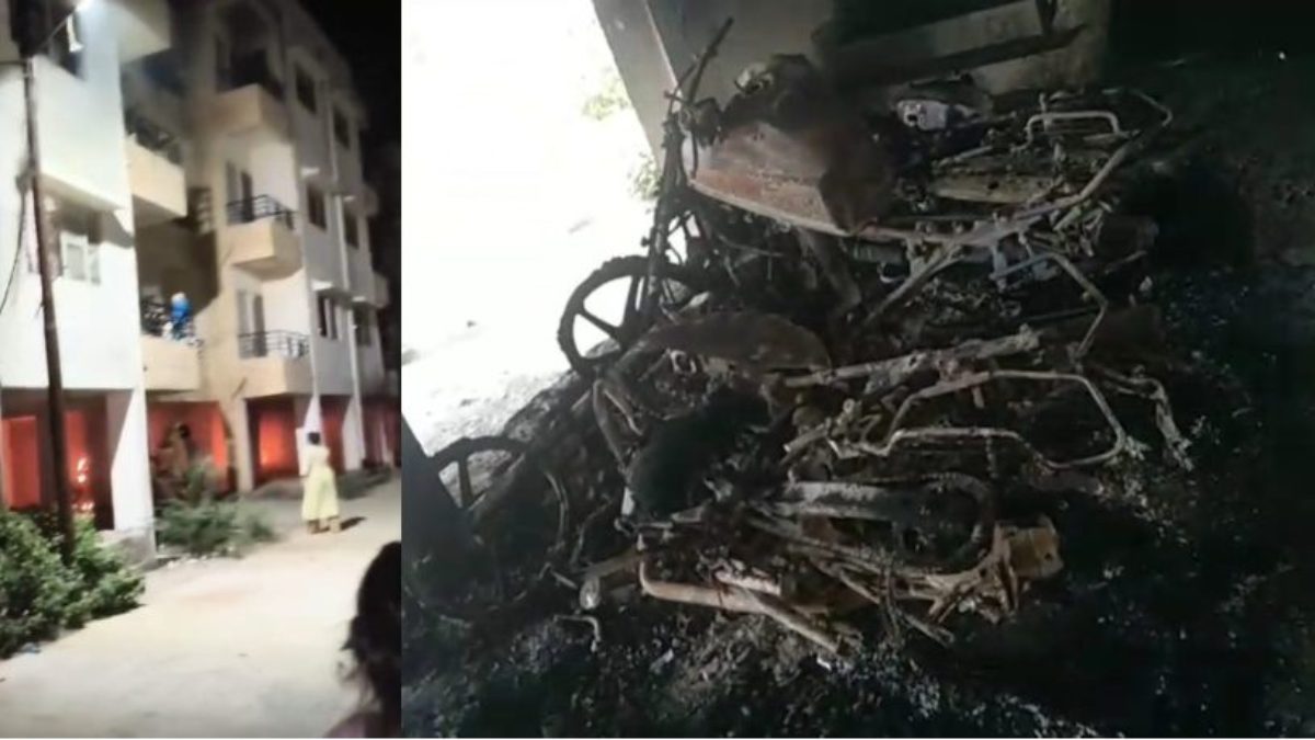 पीएम आवास की मल्टी में भयंकर आगजनीः धू-धू कर जलीं 5 गाड़ियां, दहशत में रहे रहवासी