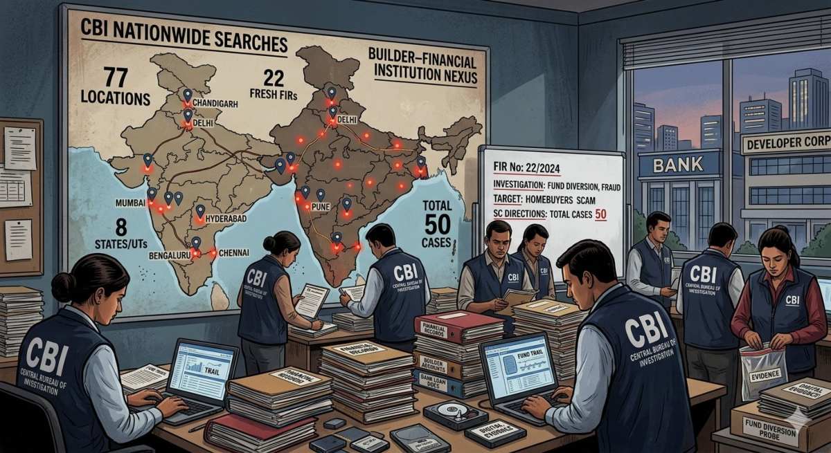 CBI Raid: सीबीआई ने दिल्ली समेत 8 राज्यों में 77 जगहों पर छापा मारा, बिल्डर-बैंक गठजोड़ पर जांच एजेंसी बड़ा एक्शन