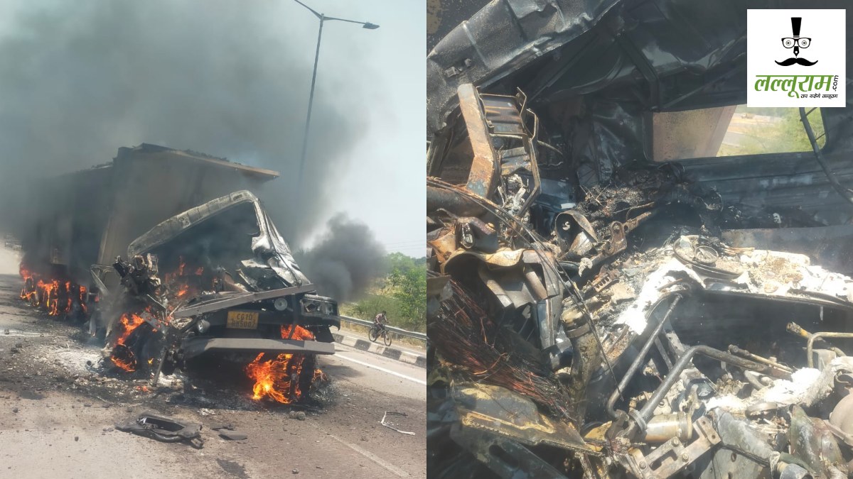 CG Accident News : रायपुर-कोरबा नेशनल हाइवे में भीषण हादसा, ट्राला में आग लगने से जिंदा जला ड्राइवर, देंखें VIDEO