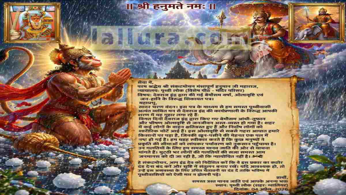 EXCLUSIVE: ‘हनुमान जी महाराज, इंद्र देव को दंड दें…’, यहां बारिश-ओलावृष्टि पर वायरल हुआ अनोखा शिकायत पत्र   