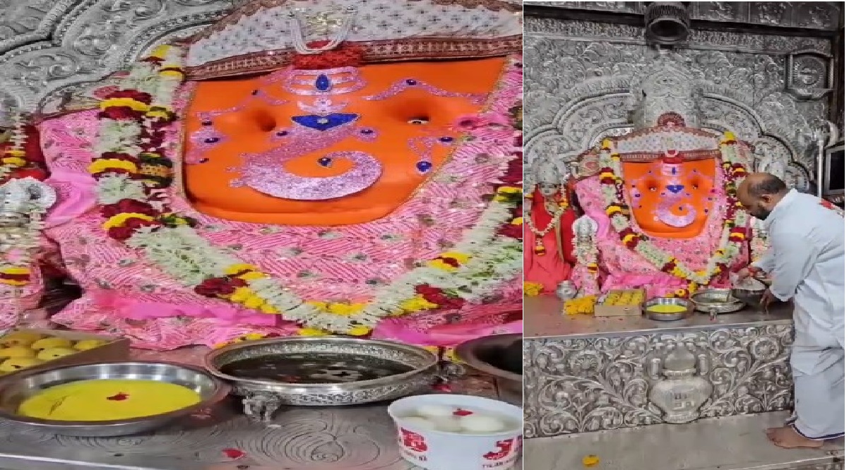 श्री गणेश मंदिर की व्यवस्था में बदलाव: गर्मी में लगाया लस्सी-गन्ने रस का भोग, मिट्टी के पात्र में रखा शीतल जल