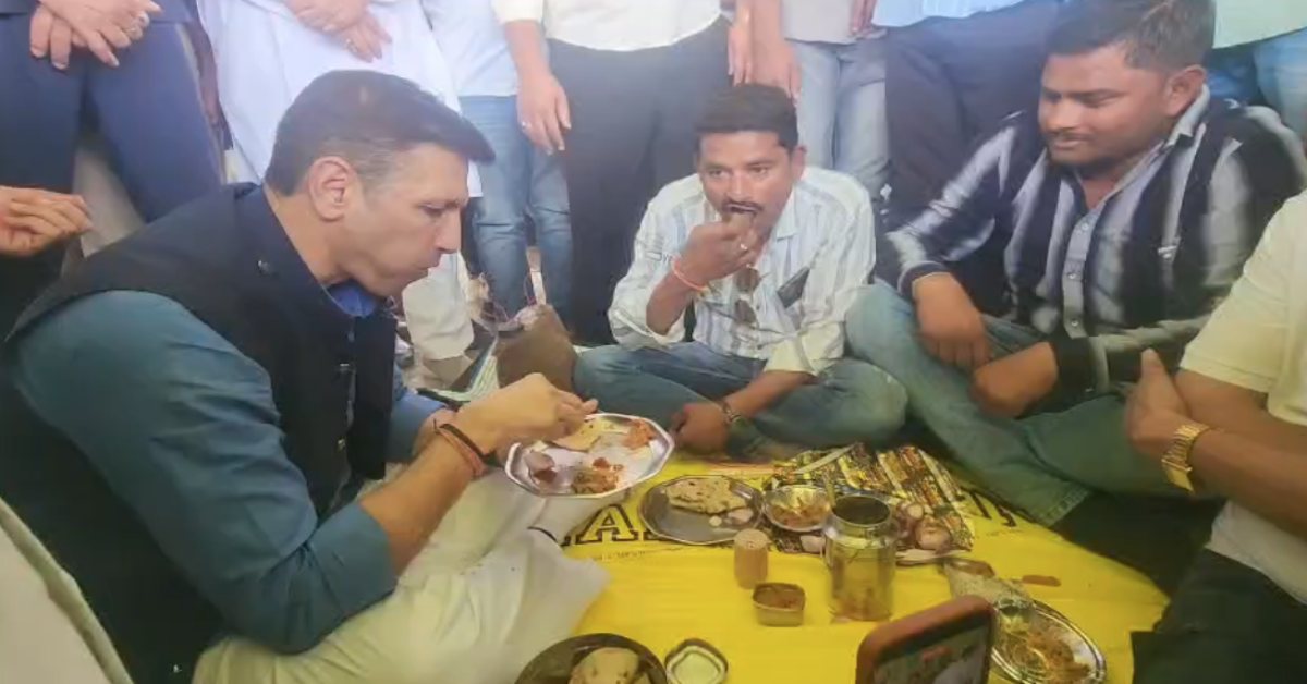 किसानों के बीच पहुंचे पीसीसी चीफ: मंडी में किसान भाइयों के साथ किया भोजन, सरकार पर साधा निशाना