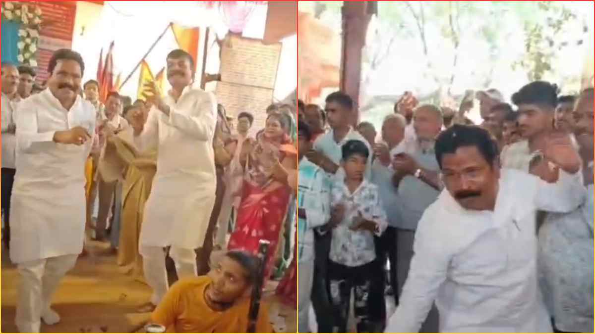 विधायक का ‘शेर डांस’:धार्मिक कार्यक्रम में MLA ने बांधा समां, पूर्व जिला अध्यक्ष भी जमकर थिरके, Video Viral 