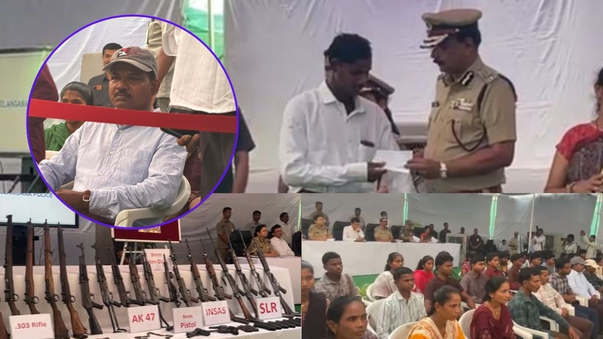 बस्तर में नक्सल ढांचा ढहा : अंतिम कमांडर सोड़ी केशा ने अपने 42 साथियों के साथ हैदराबाद में किया सरेंडर, भारी मात्रा में हथियार और गोला-बारूद सौंपे