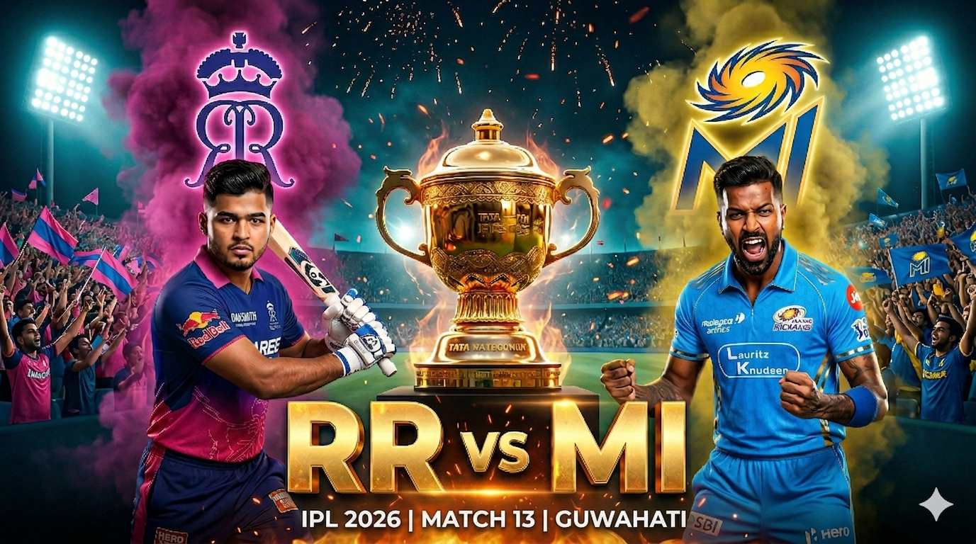 RR vs MI IPL 2026: आज शाम राजस्थान रॉयल्स-मुंबई इंडियंस के बीच होगी भिड़ंत, जानिए कैसा है गुवाहाटी की पिच का मिजाज और दोनों टीमों की संभावित प्लेइंग 11 समेत मैच से जुड़ी सभी जरूरी अपडेट्स
