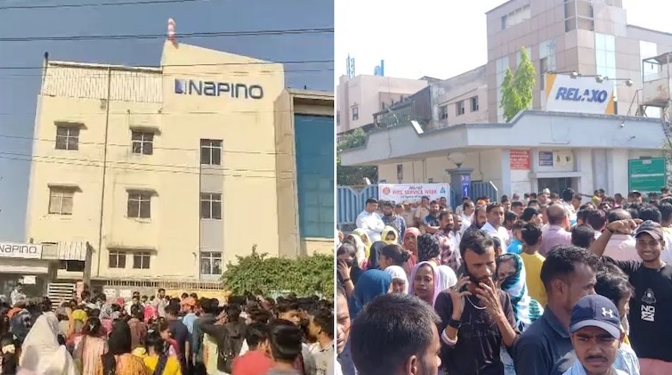 Rajasthan News: भिवाड़ी में भारी तनाव: रिलैक्सो और निफोन कंपनी के हजारों मजदूर सड़कों पर, चक्काजाम