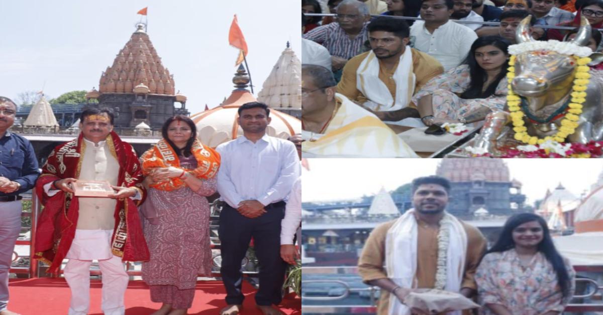 भारतीय क्रिकेटर उमेश यादव ने पत्नी संग किए भगवान महाकाल के दर्शन, भस्म आरती में हुए शामिल; MP के डिप्टी सीएम ने भी लिया आशीर्वाद