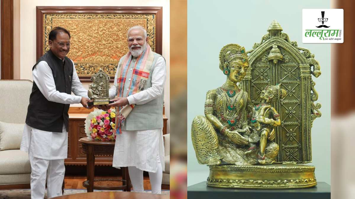 प्रभु श्रीराम के आदर्शों से प्रेरित छत्तीसगढ़: CM साय ने प्रधानमंत्री नरेंद्र मोदी को बेल मेटल निर्मित ‘माता कौशल्या के राम’ कलाकृति की भेंट