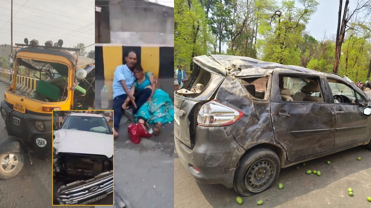 रफ्तार का कहर… मोहला-मानपुर में कार पलटी, 10 घायल, बिलासपुर में कार और ऑटो की टक्कर में महिला की मौत