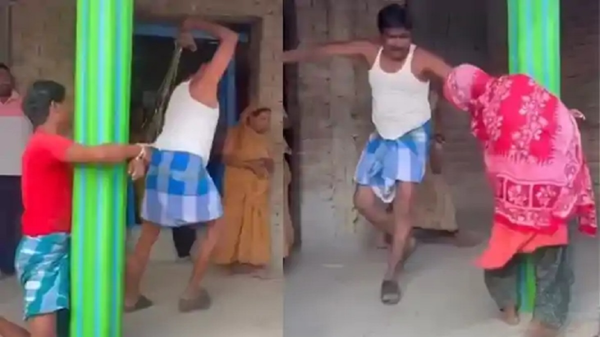 बर्बरता की सभी हदें पार: वार्ड सदस्य ने प्रेमी और गर्भवती महिला को खंभे से बांधकर पीटा, VIDEO वायरल