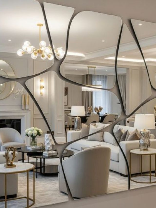 छोटे से Living Room में भी फ‍िट हो जाएंगे यून‍िक शेप के ये Mirror Designs