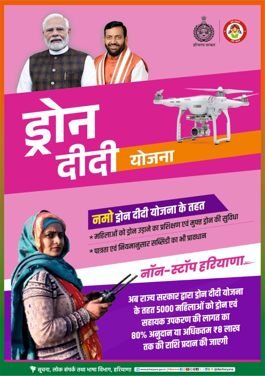 ड्रोन दीदी योजना: उन्नत खेती के साथ ग्रामीण महिलाओं के लिए तकनीकी और आर्थिक उड़ान,बढ़ेंगे आय के अवसर