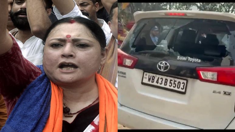 बंगाल में वोटिंग के बीच बवाल जारी : BJP प्रत्याशी अग्निमित्रा पॉल की कार पर हमला, भीड़ ने तोड़े कांच ; पुलिस ने दर्ज की शिकायत