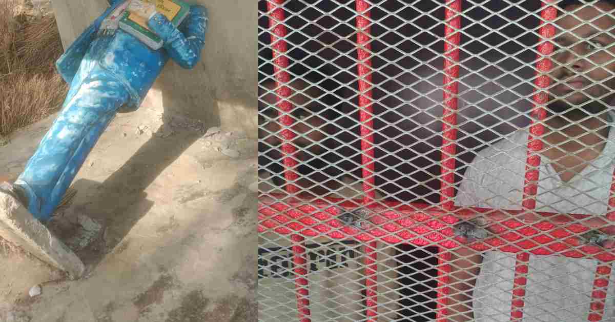 बाबा अंबेडकर की प्रतिमा क्षतिग्रस्त, प्रशासन ने लिया एक्शन, 2 अभियुक्त गिरफ्तार, कानून व्यवस्था सामान्य