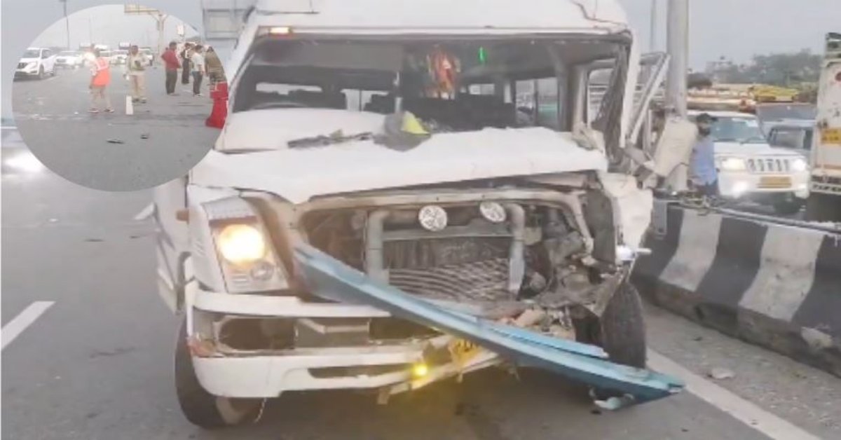 दिल्ली-मेरठ एक्सप्रेस वे में मची चीख पुकार : ट्रैवलर ने तीन युवकों को रौंदा, हादसे में गाड़ी के उड़े परखच्चे