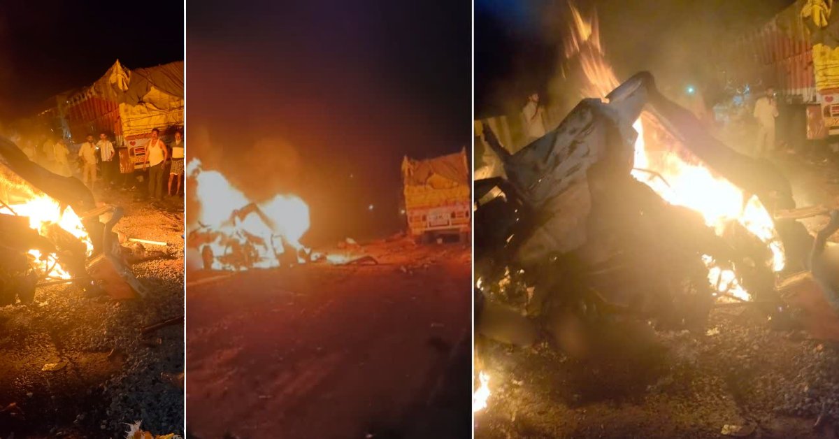 मिर्जापुर में भीषण हादसा, सड़क हादसे में 10 लोगों की मौत, जिंदा जल गए 6 लोग