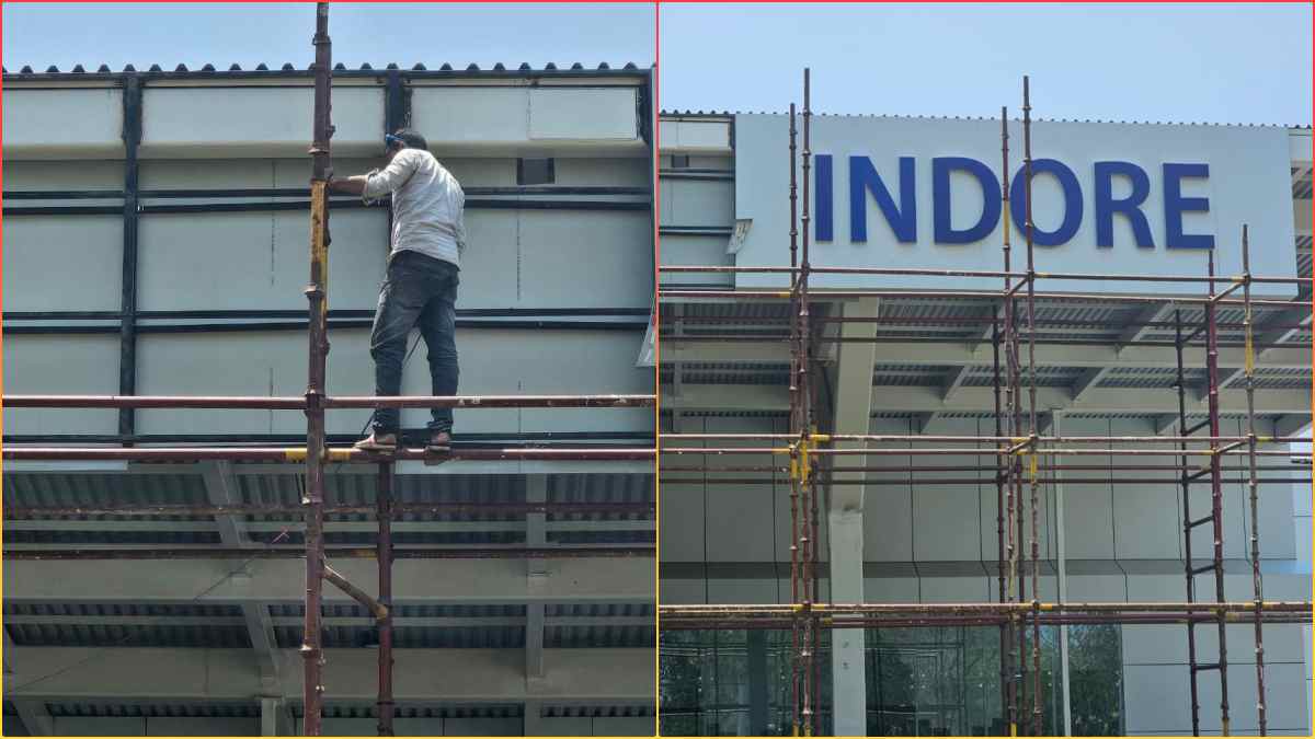 Exclusive: उद्घाटन के बाद भी बंद पड़ा इंदौर एयरपोर्ट का टर्मिनल-1, 50 फीट ऊपर बिना सुरक्षा के काम, कर्मचारी की जान से खिलवाड़