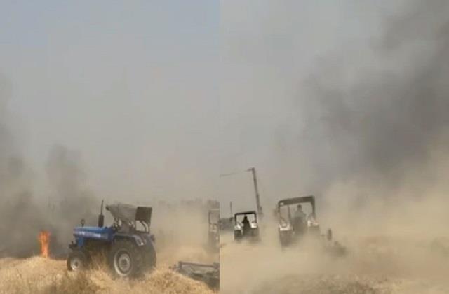 नारनौंद में खेतों में आग, 60 एकड़ गेहूं के फाने जलकर राख, किसानों को भारी नुकसान