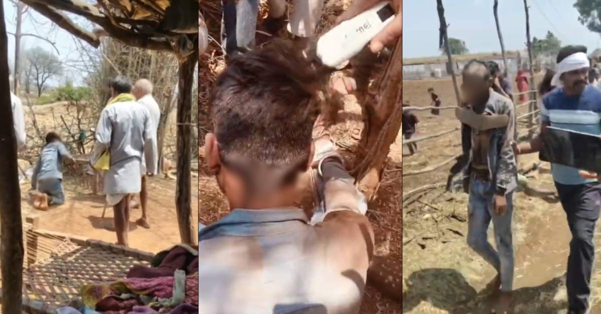 प्रेमी को तालिबानी सजा: ग्रामीणों ने पकड़कर जमकर पीटा, गंजा कर गांव में घुसाया