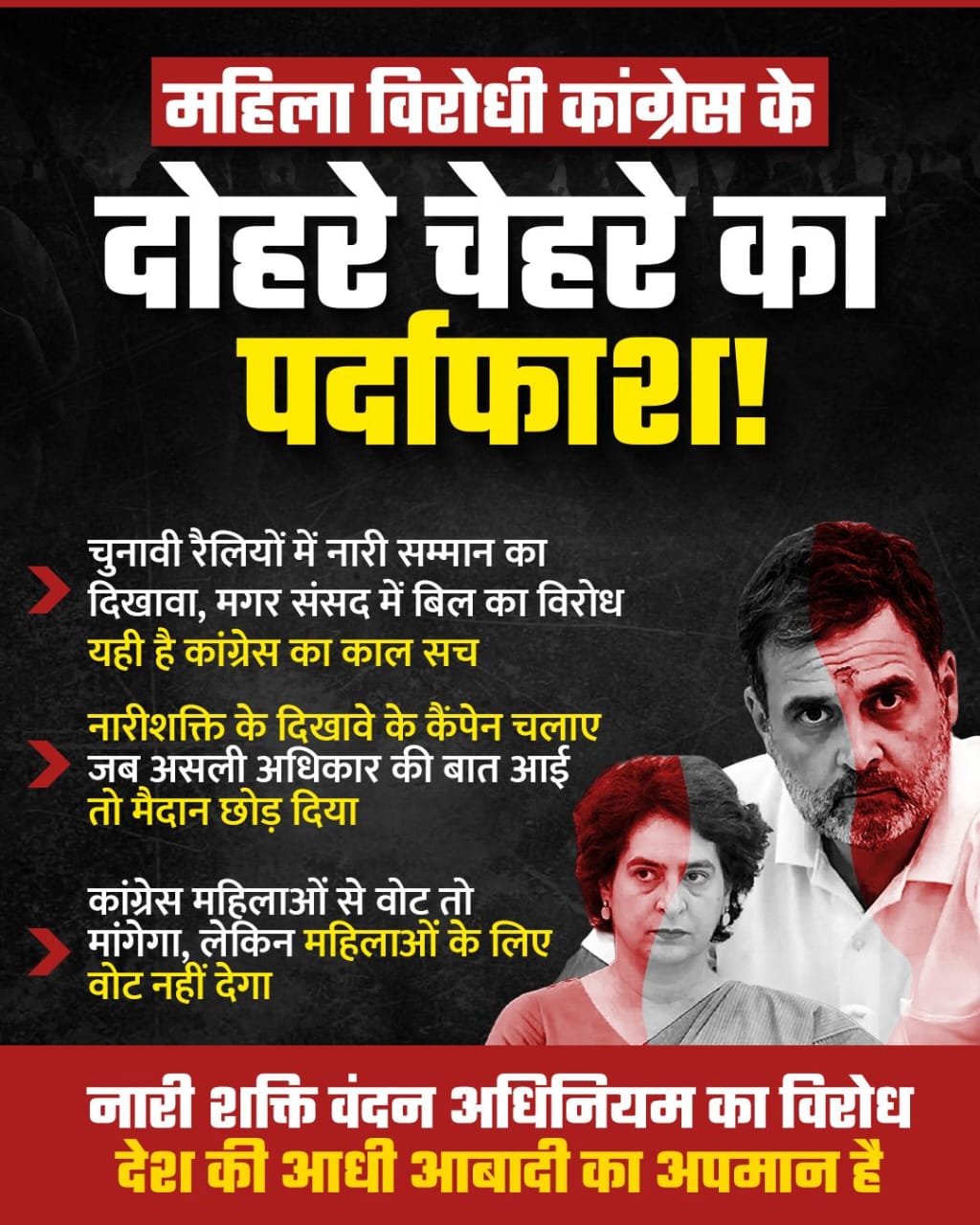 नारी शक्ति वंदन अधिनियम पर सियासत तेज: BJP का हमला—“कांग्रेस महिला विरोधी”