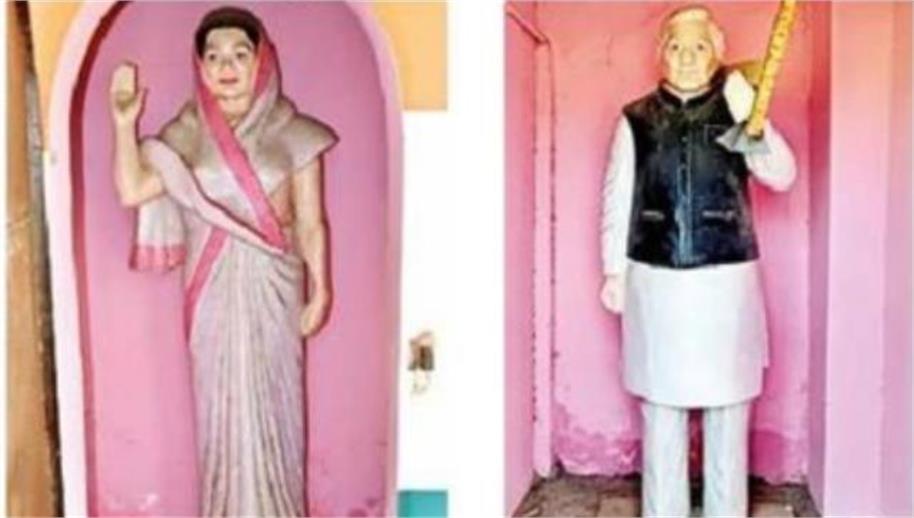 अंबाला में अजब ‘राजनीतिक मंदिर’ बना आकर्षण: खेत में किसान ने सोनिया गांधी और हुड्डा की प्रतिमाएं स्थापित कर कराया निर्माण