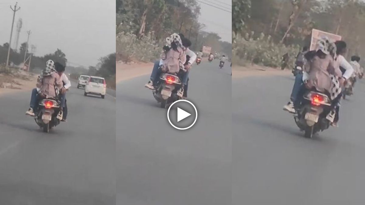 नेशनल हाईवे पर ‘लैला-मजनू’ स्टाइल में रोमांस! तीन मोपेड सवारों की लापरवाही कैमरे में कैद, Video वायरल…
